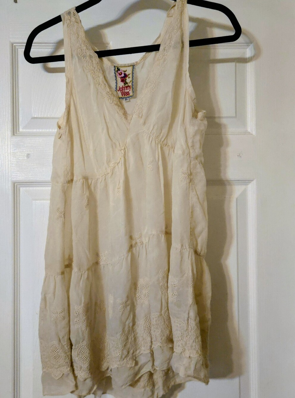 Johnny Was Cream Sleeveless 'Charis' Mini Dress